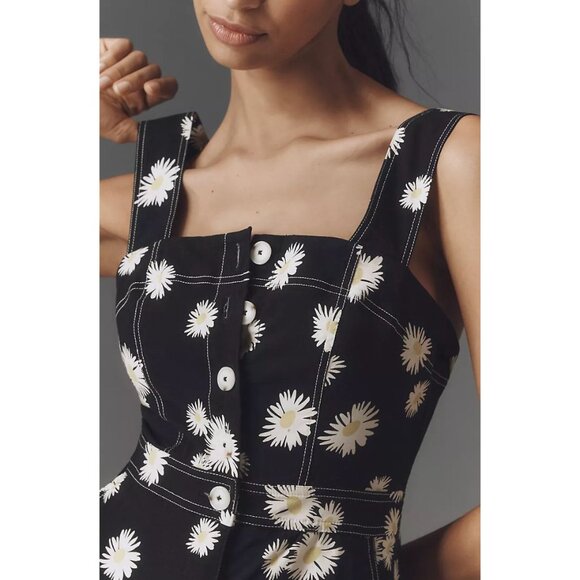 Anthropologie Maeve Portside Button-Front Jumpsuit Size 6 P Collette Floral 90s - Picture 3 of 7
